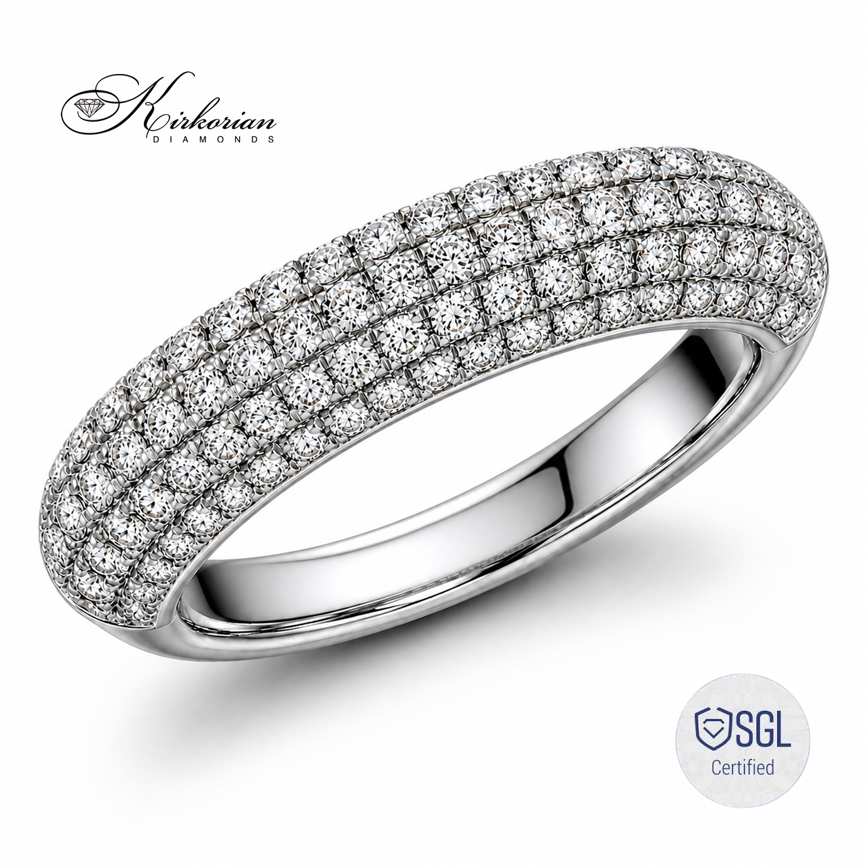Пръстен с Round Brilliant диаманти и pavé дизайн от KIRKORIAN DIAMONDS