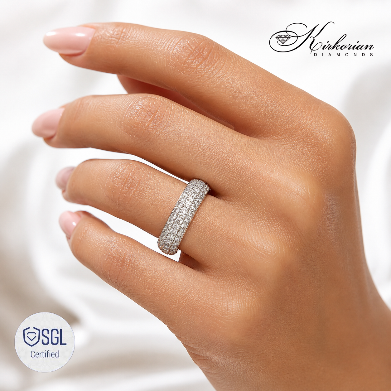 Diamond wedding band от бяло злато с естествени диаманти F/G VS