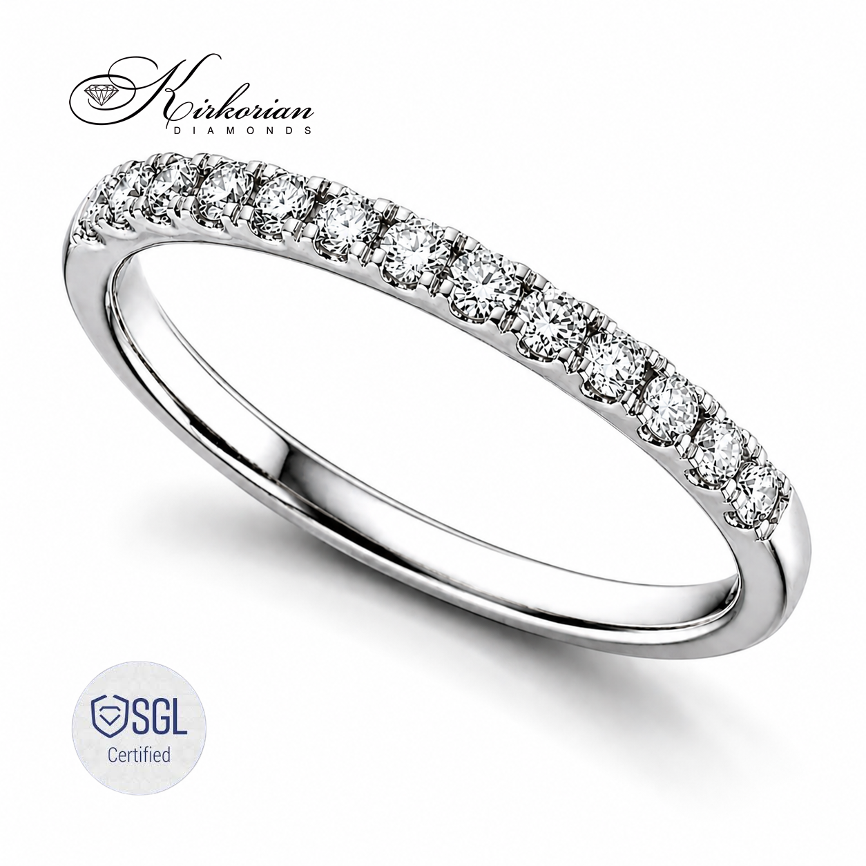 Луксозна diamond band халка с Round Brilliant диаманти F/G VS
