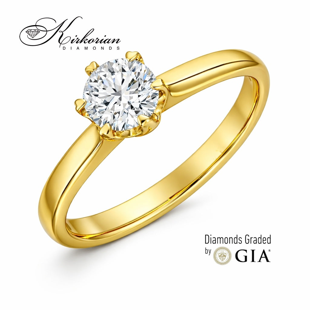 класически годежен пръстен жълто злато