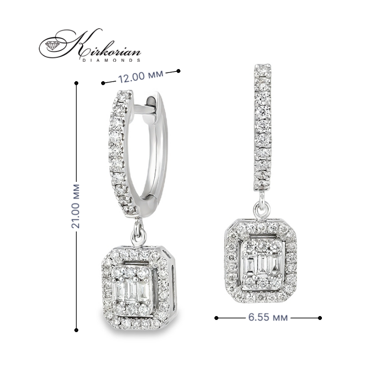 Обеци бяло злато 18к с диаманти 0.46 ct – Код IT3