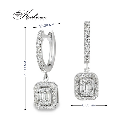 Обеци бяло злато 18к с диаманти 0.46 ct – Код IT3