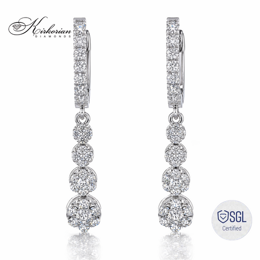 висящи обеци с диаманти 0.76 ct бяло злато 14К Kirkorian Diamonds