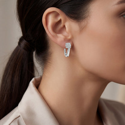 Обеци от бяло злато 18К с диаманти 0.33 ct G-H SI – луксозна изработка с перфектен блясък, модел ON7