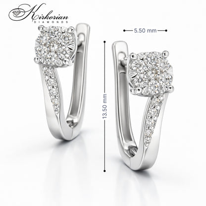 Обеци от бяло злато 18К с диаманти 0.33 ct G-H SI – луксозна изработка с перфектен блясък, модел ON7