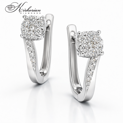 Обеци от бяло злато 18К с диаманти 0.33 ct G-H SI – луксозна изработка с перфектен блясък, модел ON7