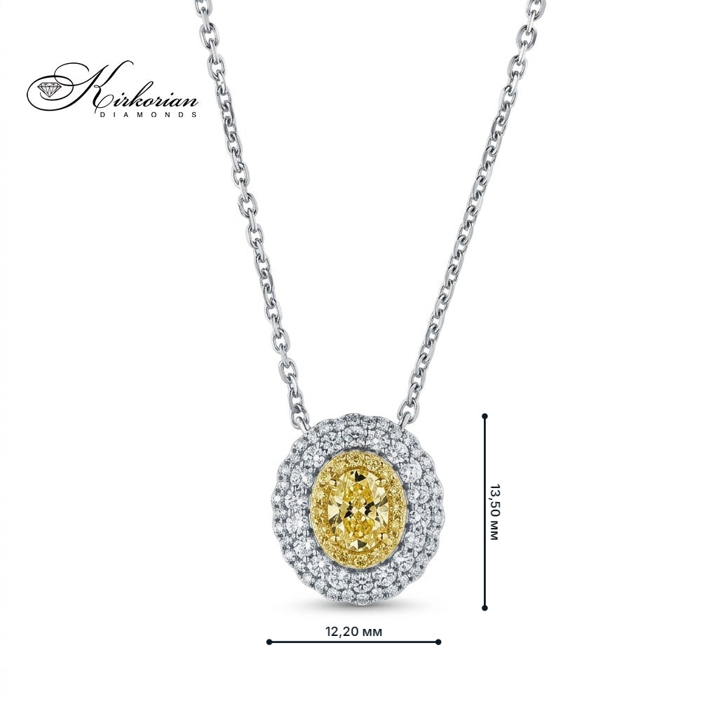 Размери на висулка PD11883AFV2 с естествени диаманти 0.98 ct – височина 13,50 мм и ширина 12,20 мм