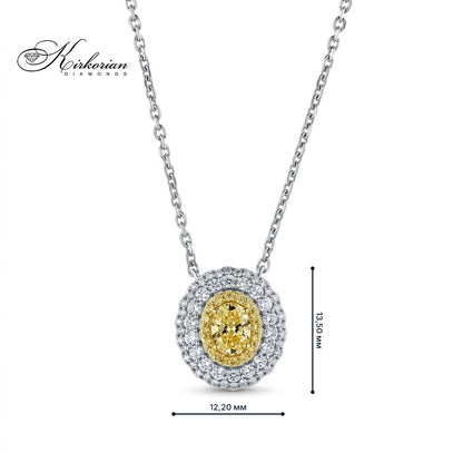 Размери на висулка PD11883AFV2 с естествени диаманти 0.98 ct – височина 13,50 мм и ширина 12,20 мм