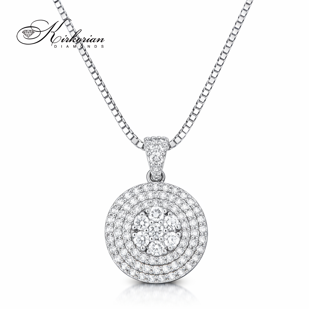 луксозно колие с диаманти на модел бяло злато kirkorian diamonds