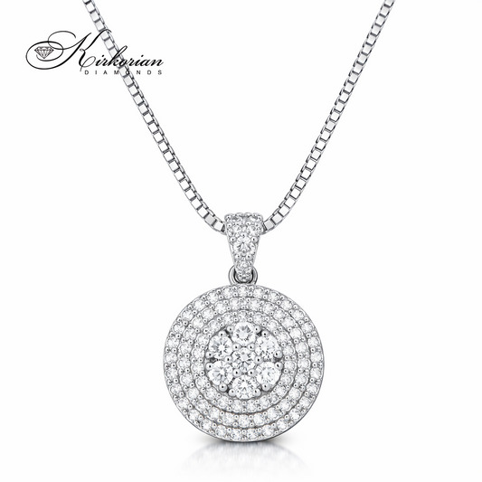 луксозно колие с диаманти на модел бяло злато kirkorian diamonds