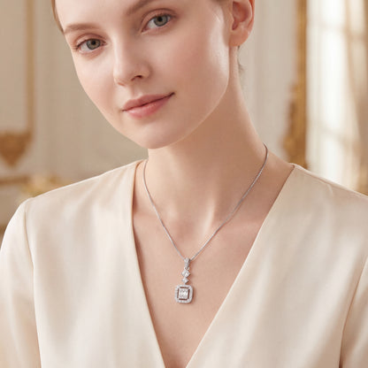 луксозно колие с диаманти на модел бяло злато kirkorian diamonds