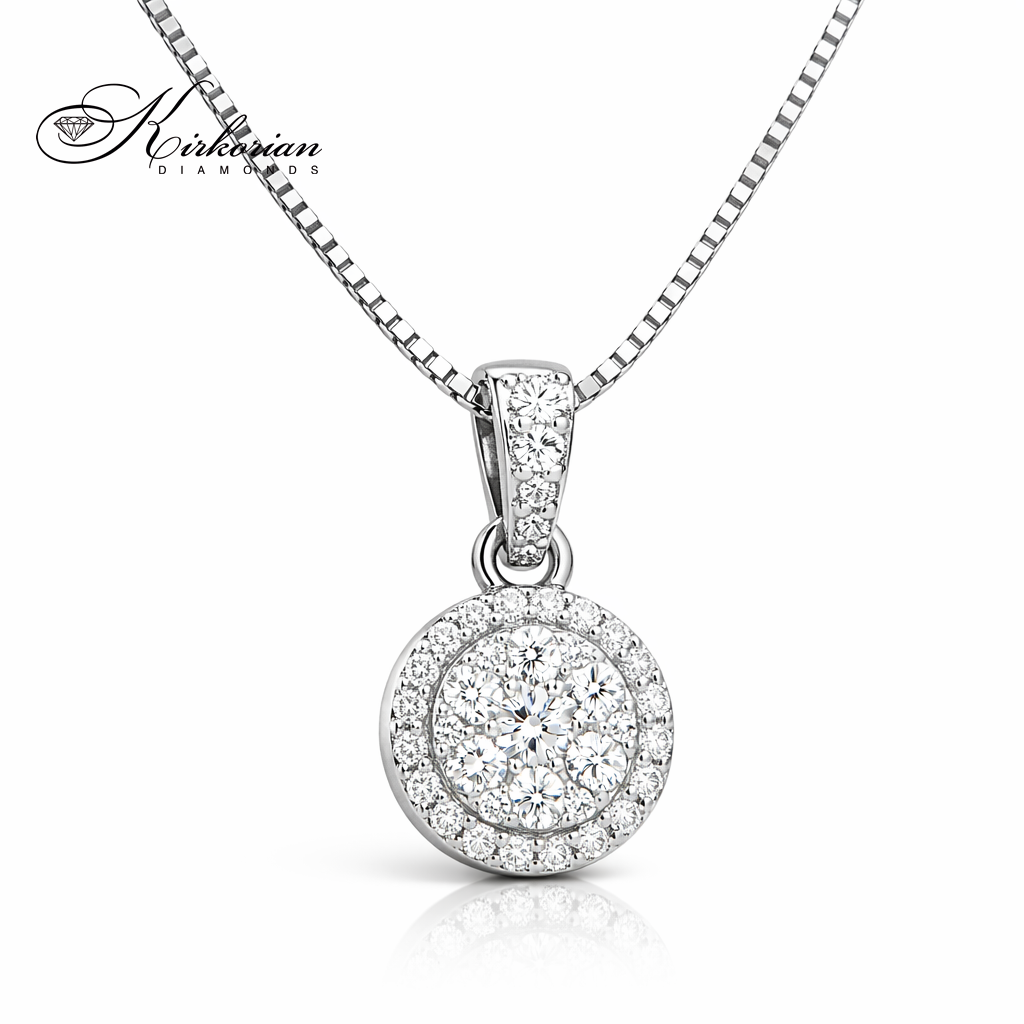 диамантено колие с кръгла висулка 0.43 ct