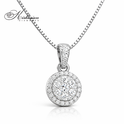 диамантено колие с кръгла висулка 0.43 ct