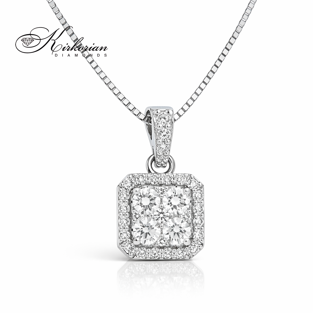колие с диаманти 0.56 ct бяло злато 14к kirkorian diamonds