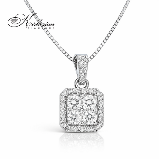 колие с диаманти 0.56 ct бяло злато 14к kirkorian diamonds