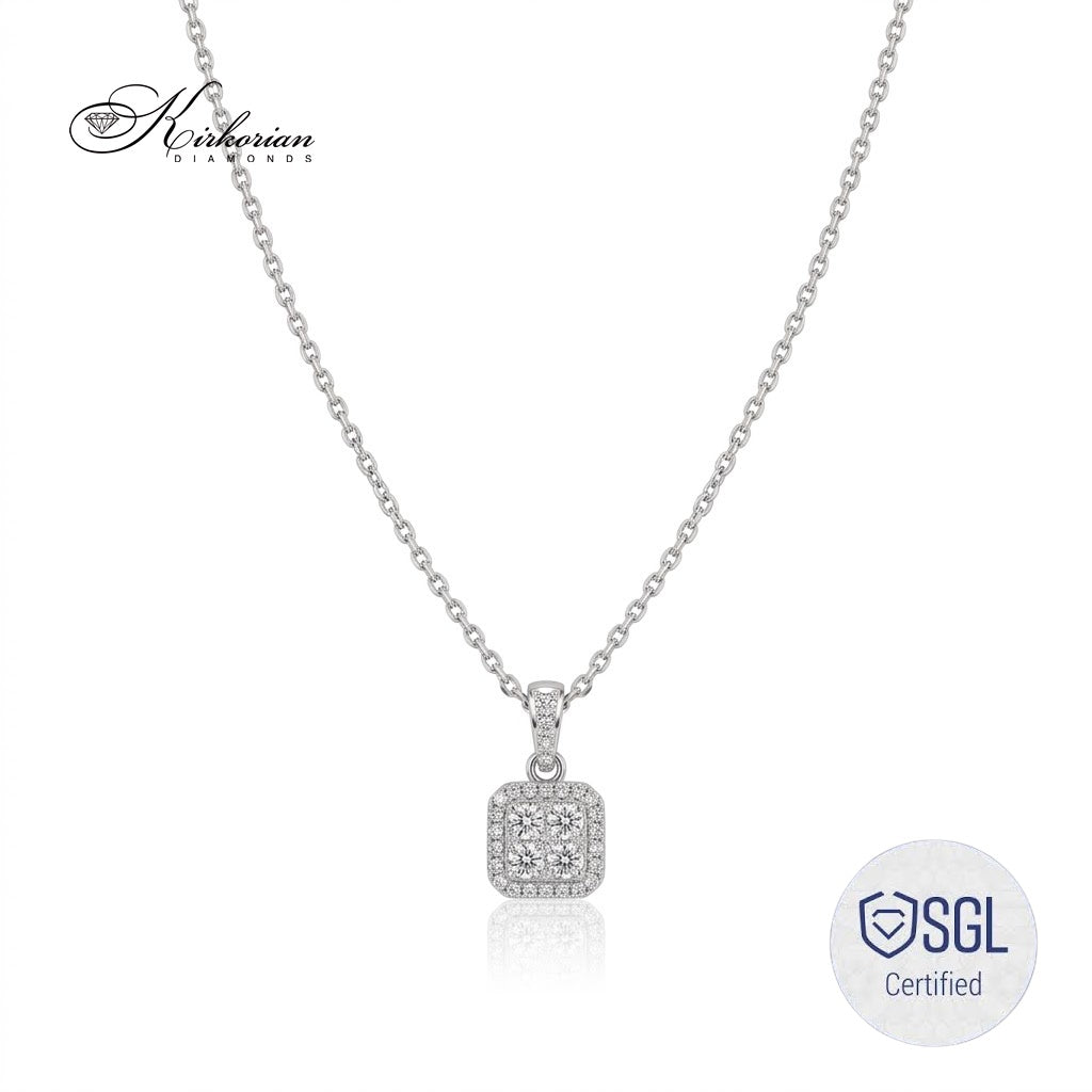 Луксозно колие с естествени диаманти 0.56 ct от бяло злато 14K Kirkorian Diamonds PD7109