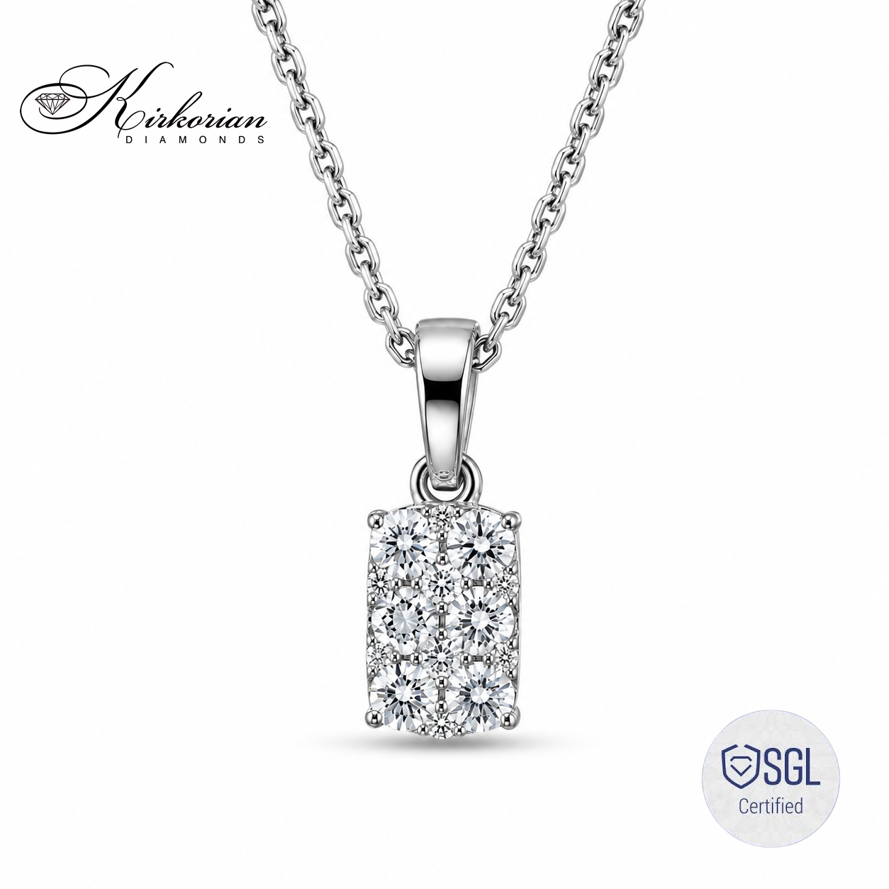 Луксозно колие с естествени диаманти 0.44 ct от бяло злато 14К модел PD7178V3
