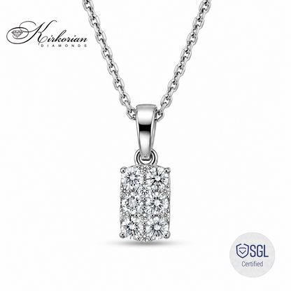 Луксозно колие с естествени диаманти 0.44 ct от бяло злато 14К модел PD7178V3