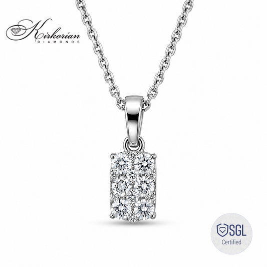 Луксозно колие с естествени диаманти 0.44 ct от бяло злато 14К модел PD7178V3