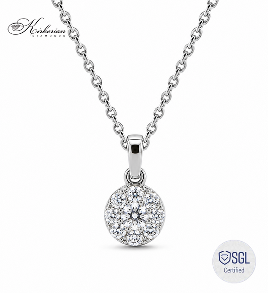 Луксозно колие с естествени диаманти 0.22 ct от бяло злато 14К модел PD7179V4