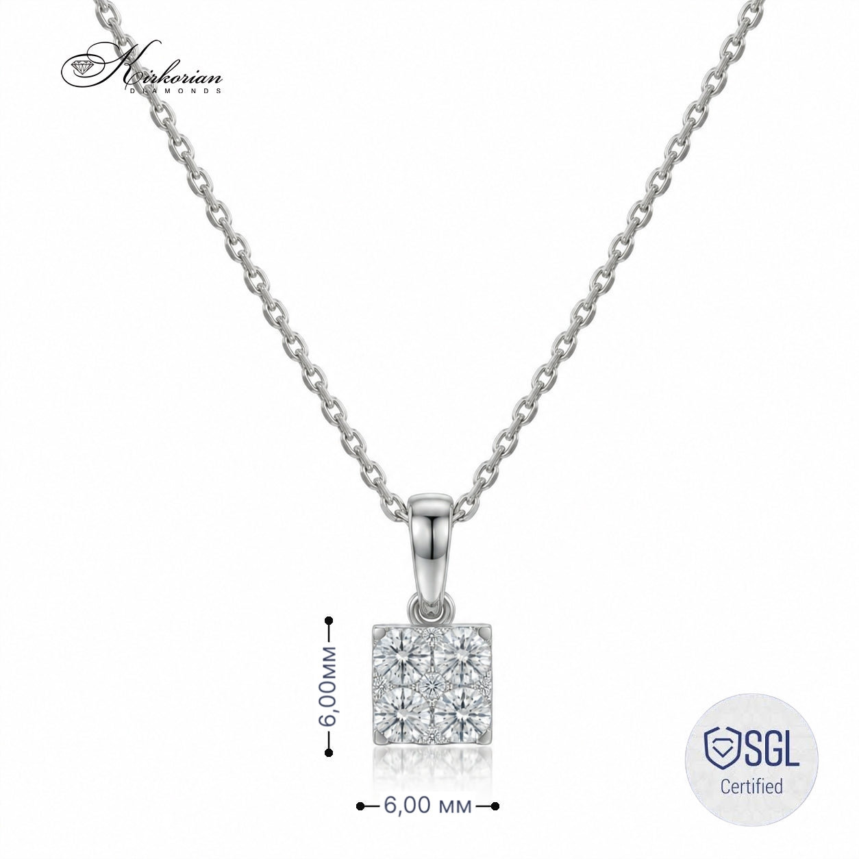 Златно колие с естествени диаманти 0.44 ct цвят F/G чистота VS модел PD7181V3