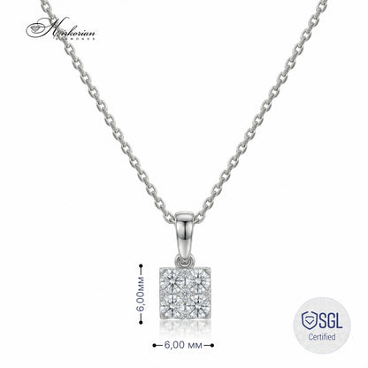 Златно колие с естествени диаманти 0.44 ct цвят F/G чистота VS модел PD7181V3