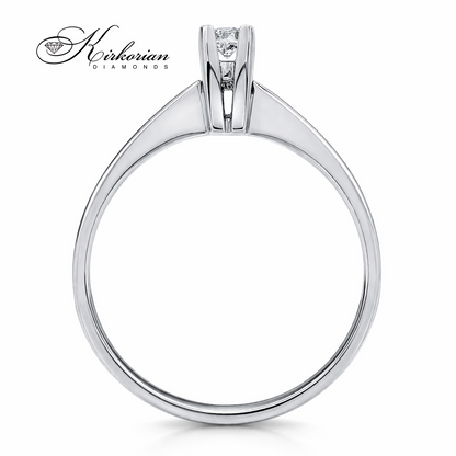 диамантен годежен пръстен бяло злато 14K с диамант 0.10 ct