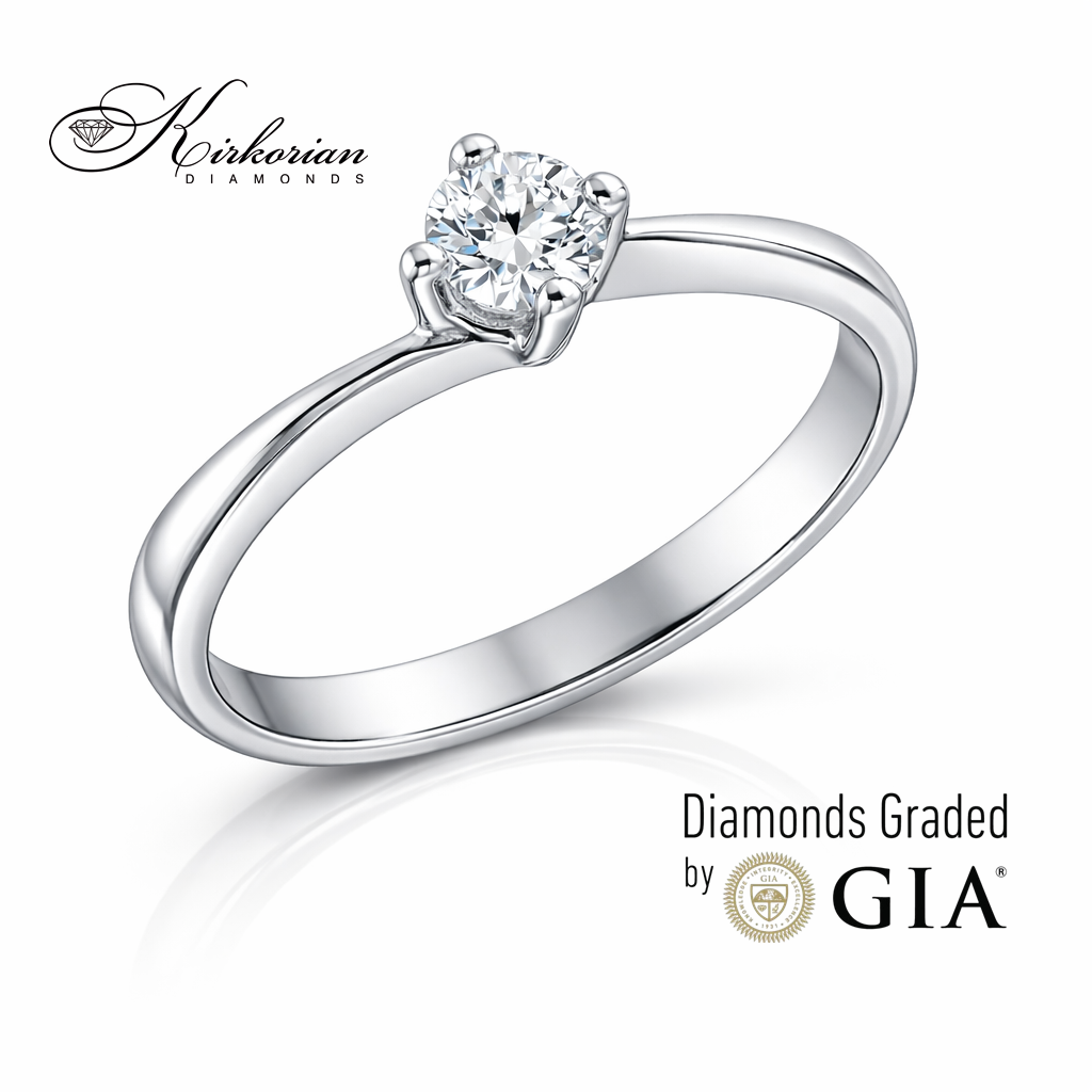 Годежен пръстен от бяло злато 14К с диамант 0.30 ct GIA сертификат – елегантен модел на ТОП ЦЕНА
