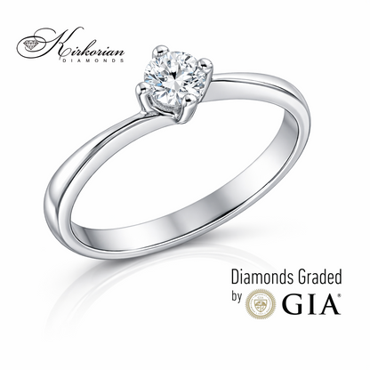Годежен пръстен от бяло злато 14К с диамант 0.30 ct GIA сертификат – елегантен модел на ТОП ЦЕНА