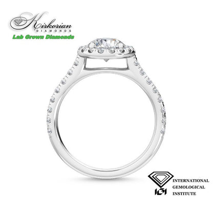 Halo годежен пръстен с диамант 1.60ct | Бяло злато 18K | Lab Grown | IGI сертификат | Код: LG2473