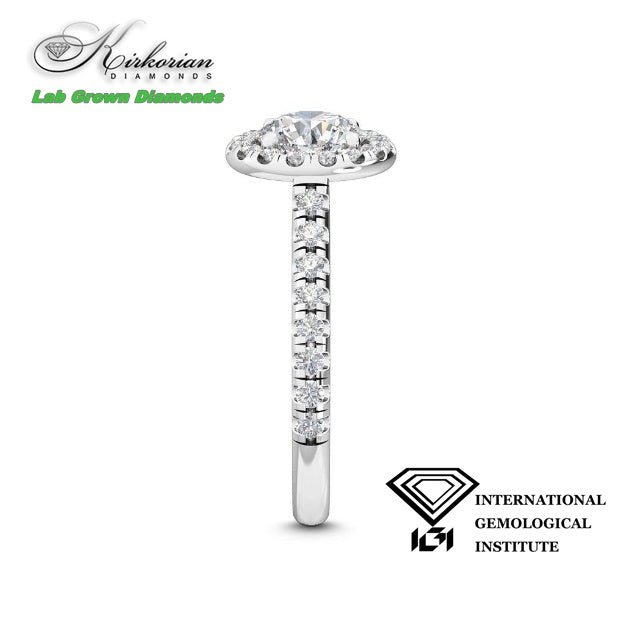 Halo годежен пръстен с диамант 1.60ct | Бяло злато 18K | Lab Grown | IGI сертификат | Код: LG2473