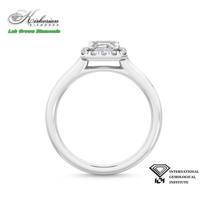 Годежен пръстен EMERALD 1.35ct | Бяло злато 14K | Lab Grown диаманти | IGI сертификат | Код: LG2608