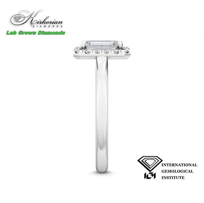 Годежен пръстен EMERALD 1.35ct | Бяло злато 14K | Lab Grown диаманти | IGI сертификат | Код: LG2608