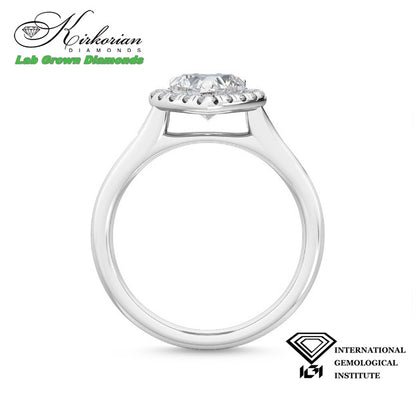 Годежен пръстен с диамант Heart 1.20ct | Бяло злато 18K | Lab Grown | IGI сертификат | Код: LG2611