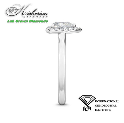 Годежен пръстен с диамант Heart 1.20ct | Бяло злато 18K | Lab Grown | IGI сертификат | Код: LG2611