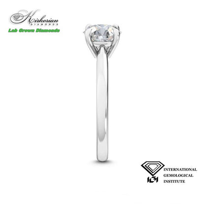 Класически солитер пръстен с диамант 1.05ct от бяло злато 14K | Lab Grown | IGI сертификат | Код: LG3196