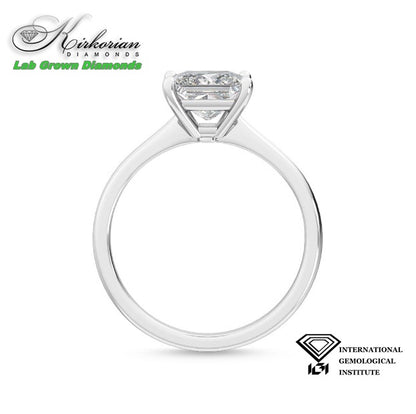 Солиден пръстен PRINCESS 1.03ct от бяло злато 18K | Lab Grown диамант | IGI сертификат | Код: LG3217