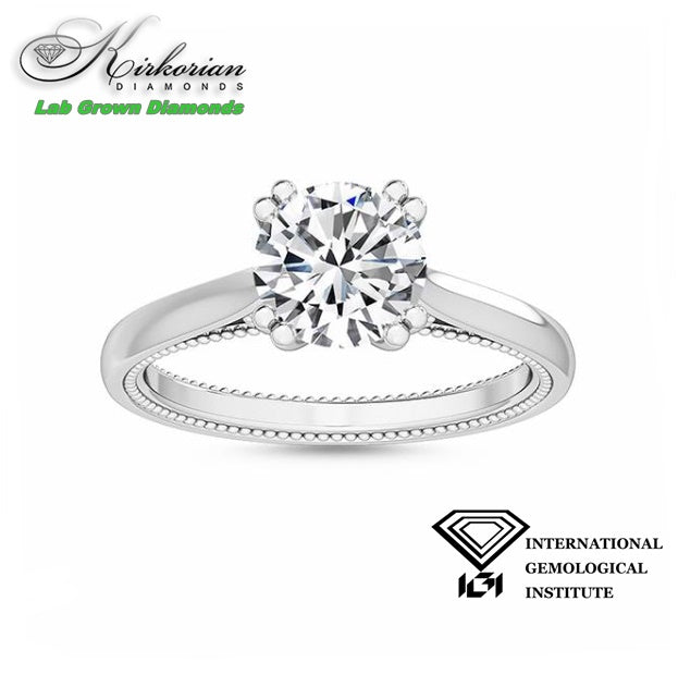 Солитер годежен пръстен с диамант 1.15ct от бяло злато 18K | Lab Grown | IGI сертификат | Код: LG3250