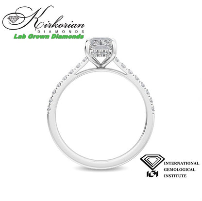 Елегантен годежен пръстен с Radiant диамант 1.67ct в бяло злато 14K | IGI сертификат | Код: LG4676