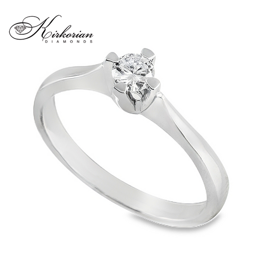 Годежен пръстен от бяло злато 14К с диамант 0.23 ct – модел RB1474