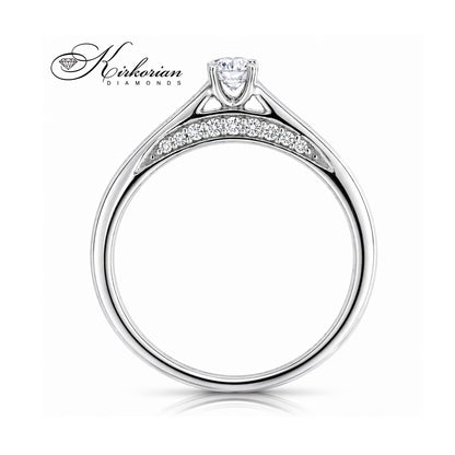 Годежен пръстен от бяло злато 14К RB22 с естествени диаманти 0.25 ct детайл на захвата и прецизна изработка