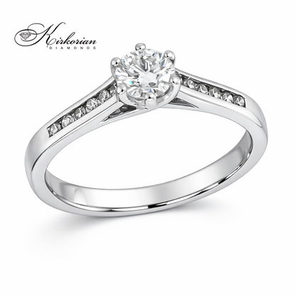 Годежен пръстен с диаманти 0.35ct от бяло злато 14к – модел RB23