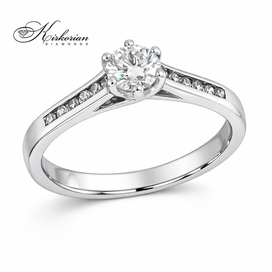 Годежен пръстен с диаманти 0.35ct от бяло злато 14к – модел RB23