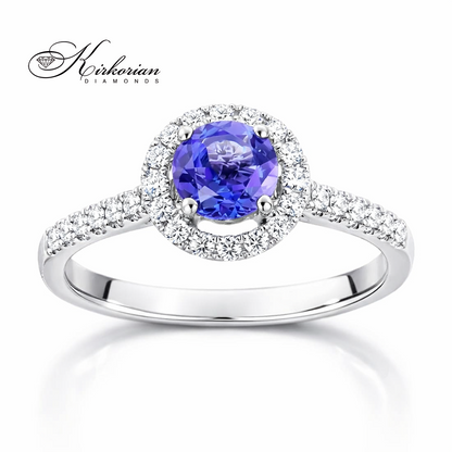 годежен пръстен с танзанит 0.55 ct и диаманти 0.31 ct бяло злато 18K модел RG026536A Kirkorian Diamonds