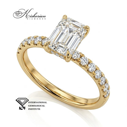 Солитер RG07665G с диамантена халка и Lab Grown диамант 1,50 ct – втори ъгъл