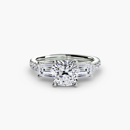 Three-Stone Ring with Pavé Band 4
