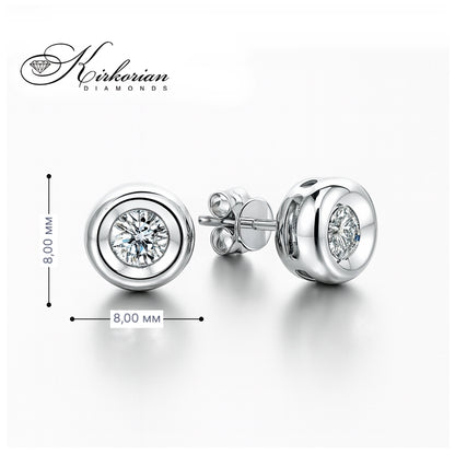 Обеци от бяло злато 14К с диаманти 0.32 ct G-H SI – класически модел RN109 с луксозна кутия и сертификат
