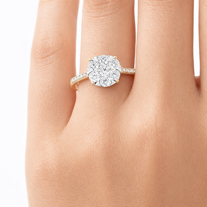 Годежен пръстен от жълто злато 18к с диаманти 0.40ct – код RN35A