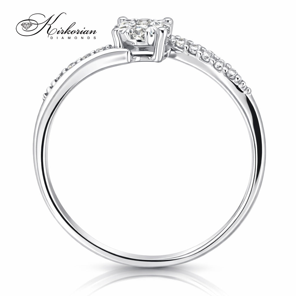 Годежен пръстен бяло злато 18к. диаманти 0.18 карата код:RN136