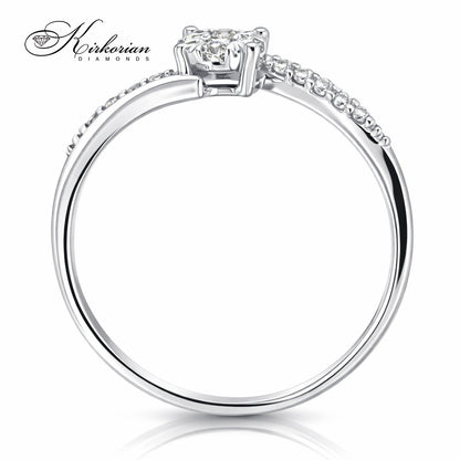 Годежен пръстен бяло злато 18к. диаманти 0.18 карата код:RN136